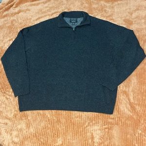 Nordstrom Cashmere Quarter‎ Zip Gray Sweater Size XL